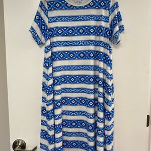 2XL LuLaRoe White/Blue/Burgundy(Red) with side pockets